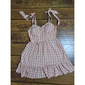 B.O.G COLLECTIVE corset mini peacock dress in Orange size L